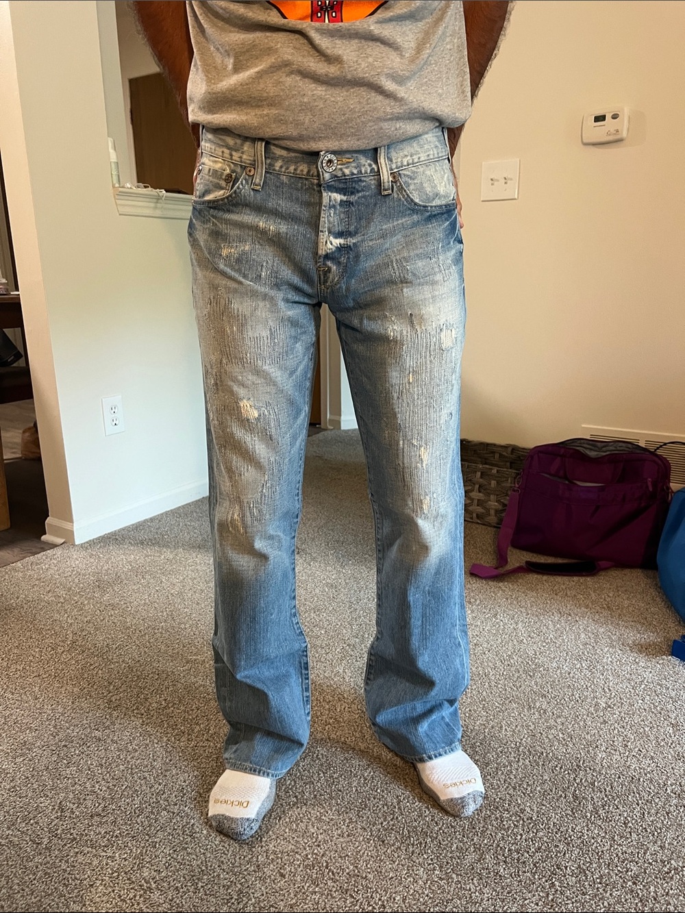 GUESS Falcon Slim Boot Men's Distressed 33/32 Jeans